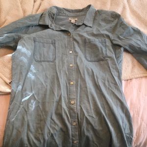 Denim button up painter dress